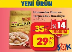 ÜLKER HANIMELLER ELMA VE TARÇIN SOSLU KURABİYE 141,5 G fiyat ve kampanya bilgisi